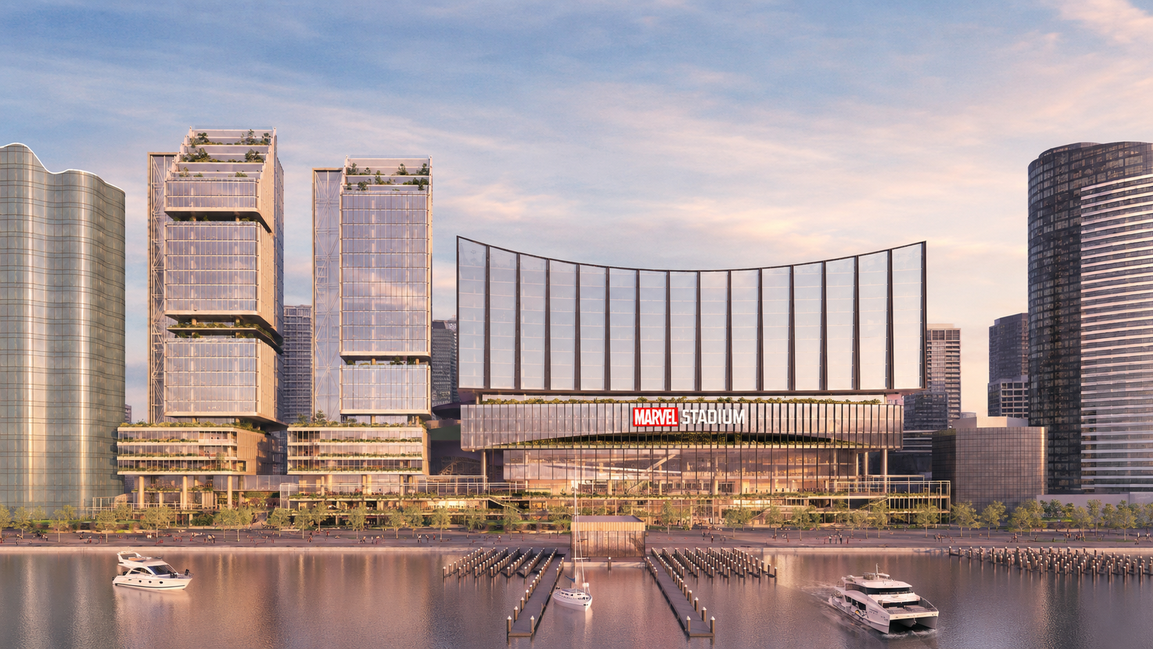 Concept view of 140 Harbour Esplanade beside Marvel Stadium